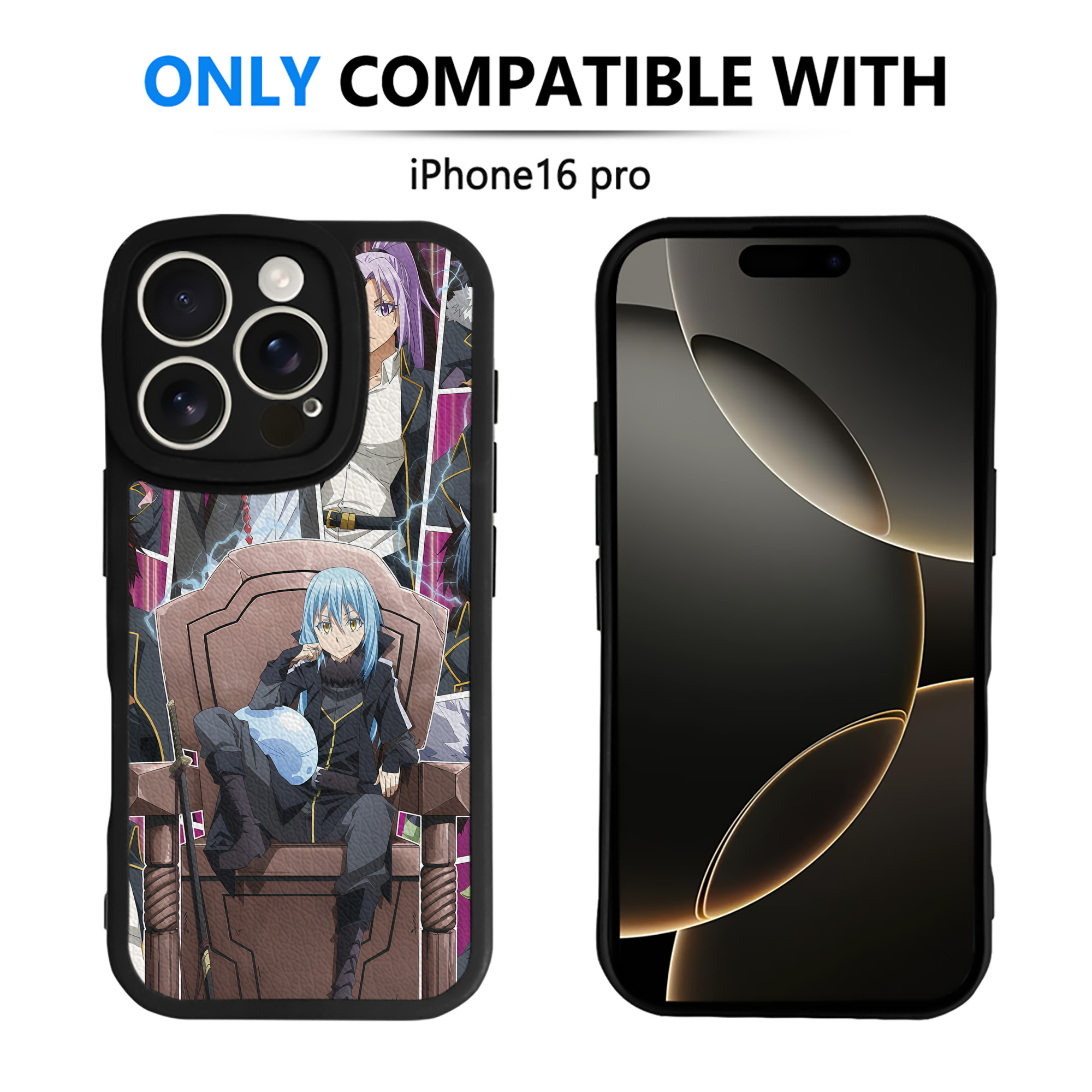 （画像用） 転スラ Regarding Reincarnated to Slime 【iPhone 16シリーズ対応】シリコンスマホケース（レザー調） 材質：シリコン